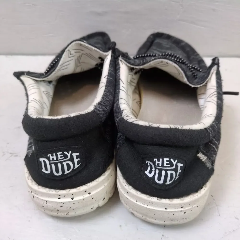 Hey Dude Wally Toddler Stretch Black Kids Youth J4 Casual Shoes Slip On